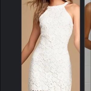 lulus white lace halter dress